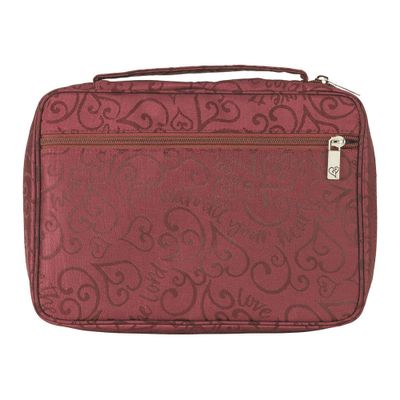 White Dove Designs Bible Cover-Love The Lord Jacquard-XX Large-Burgundy