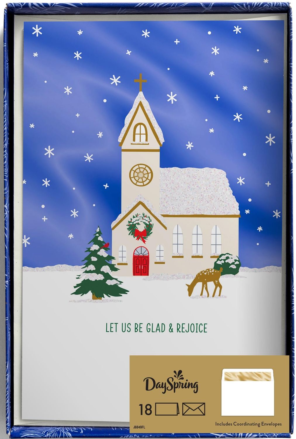 DaySpring - Let Us Be Glad and Rejoice - 18 Christmas Boxed Cards and Envelopes