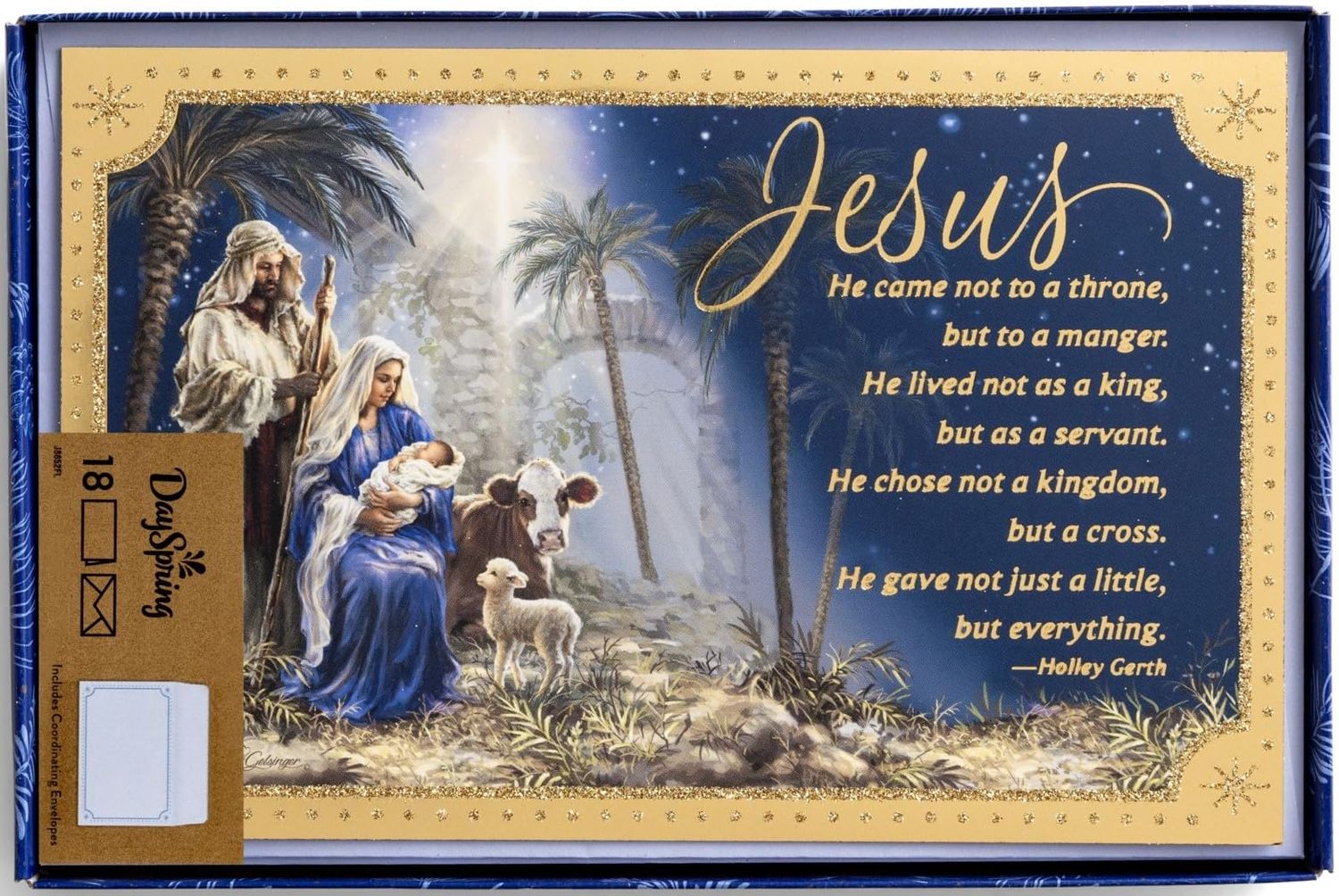 DaySpring - Dona Gelsinger - Jesus Nativity - 18 Christmas Boxed Cards &amp; Envelopes, NLT