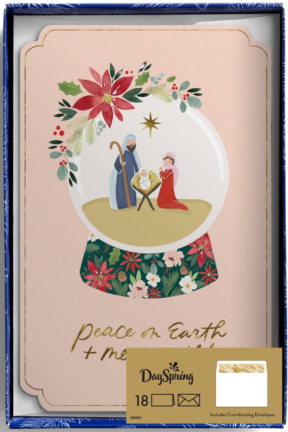 DaySpring - Studio 71 Peace On Earth - 18 Christmas Boxed Cards and Envelopes, NKJV