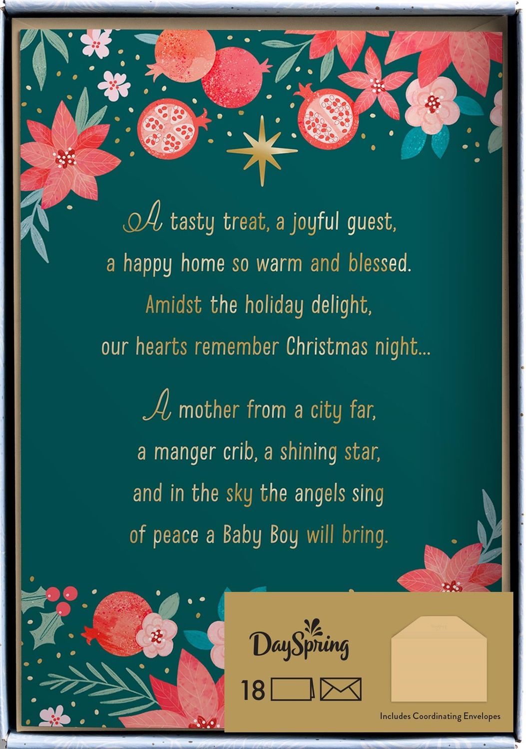 DaySpring - Hearts Remember Christmas Night - 18 Christmas Boxed Cards and Envelopes