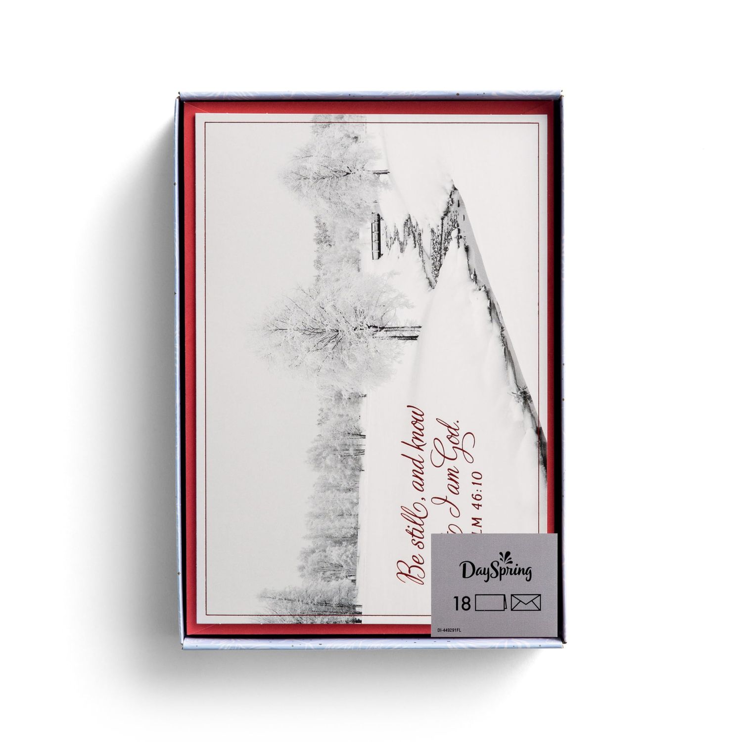 DaySpring - Be Still &amp; Know - 18 Christmas Boxed Cards, KJV (J0426), Red