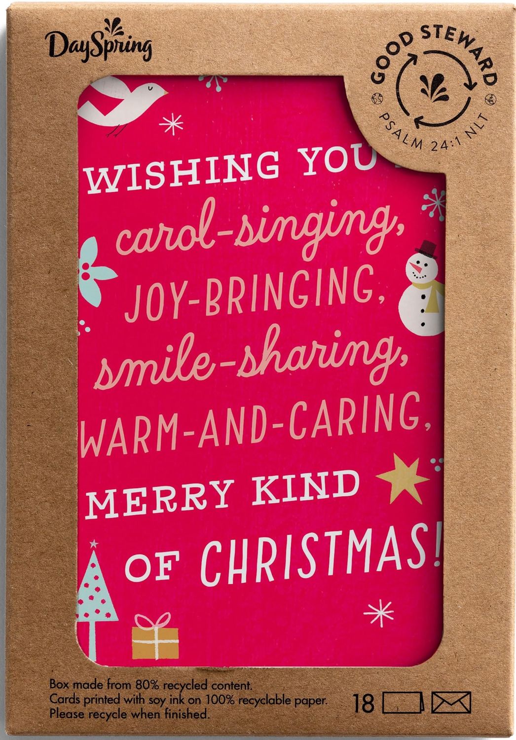 DaySpring - Good Steward Merry Kind of Christmas - 18 Christmas Boxed Cards and Envelopes, NLT