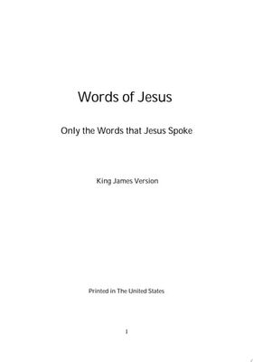 Words Of Jesus - Complete Words Of Jesus - KJV..