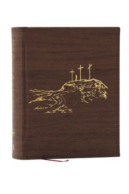 NKJV, Journal the Word Bible, Large Print (Brown Leathersoft over Board, Red Letter)