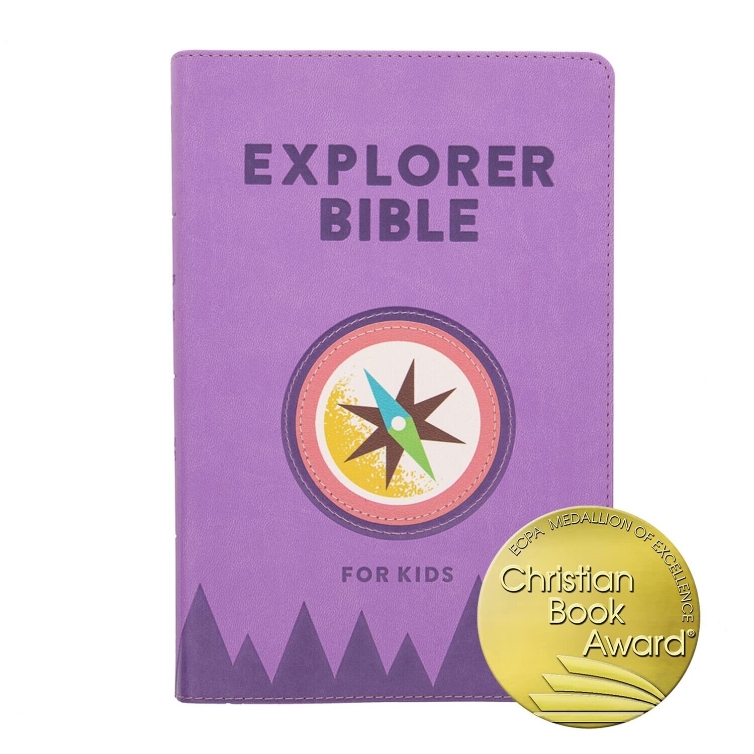 CSB Explorer Bible for Kids, Lavender Compass LeatherTouch, Red Letter, 
