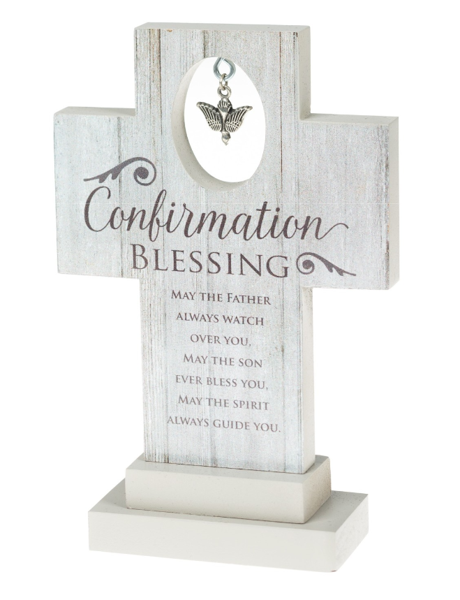 Cross-Confirmation Blessing w/Metal Dove Charm-Standing (6 )