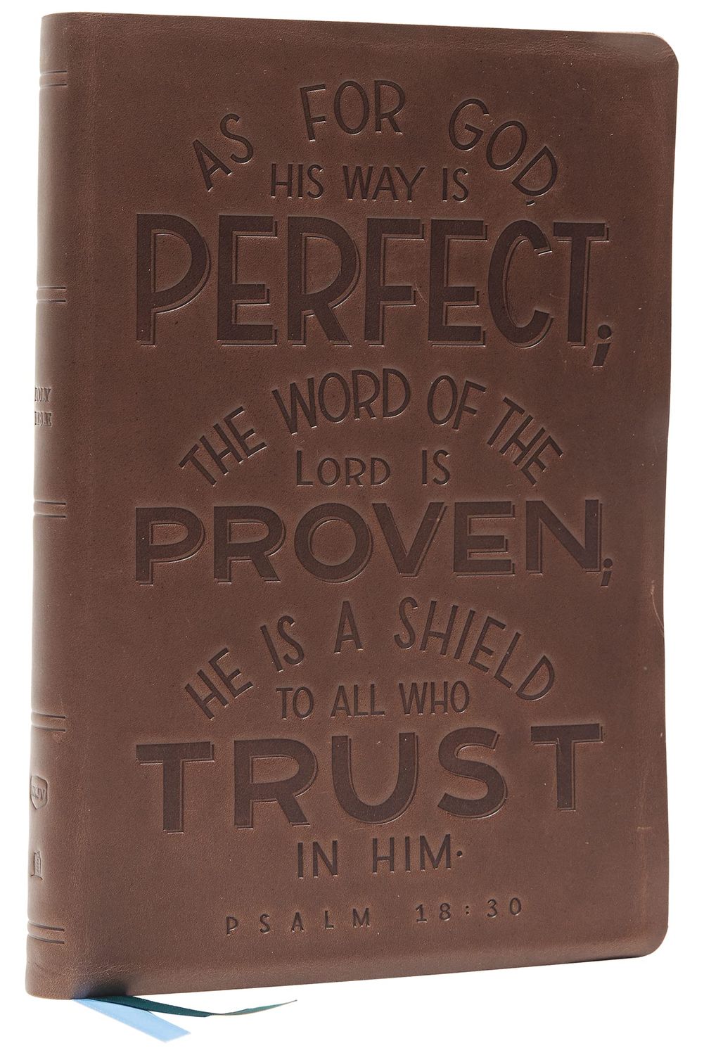 NKJV Thinline Bible, Verse Art Cover Collection, Genuine Leather, Brown, Red Letter, Comfort Print