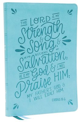 NKJV Thinline Bible, Verse Art Cover Collection, Leathersoft, Teal, Red Letter, Comfort Print