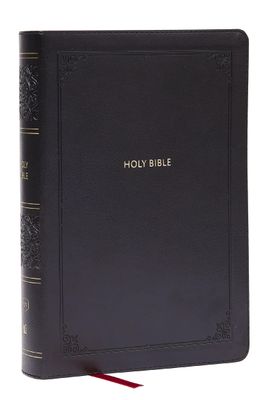 KJV Giant Print End-of-Verse Reference Bible, Black Leathersoft, Red Letter, Comfort Print