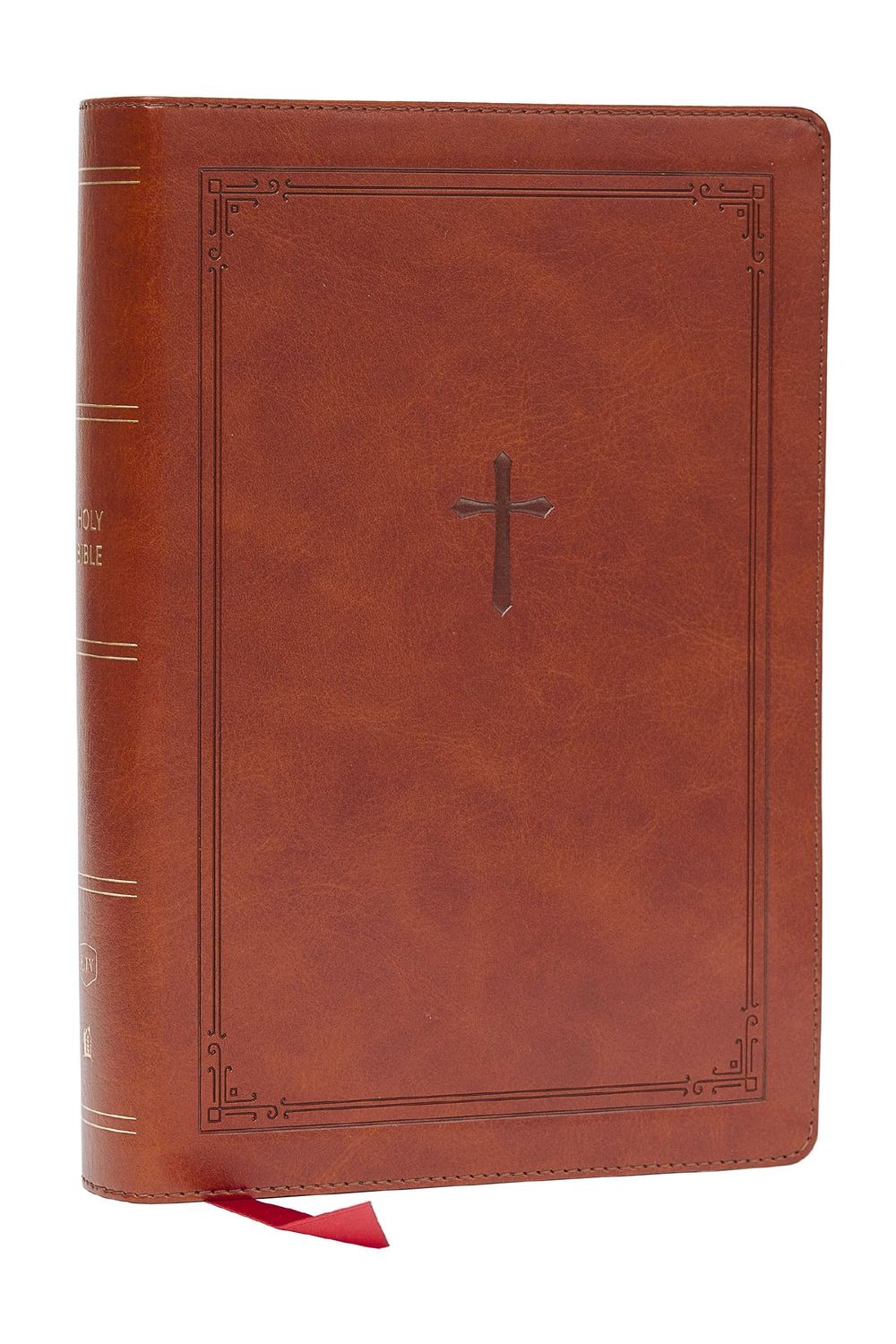 KJV Giant Print End-of-Verse Reference Bible, Brown Leathersoft, Red Letter, Comfort Print