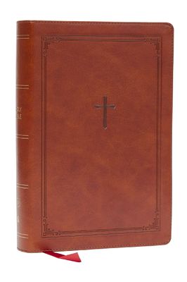 KJV Giant Print End-of-Verse Reference Bible, Brown Leathersoft, Red Letter, Comfort Print