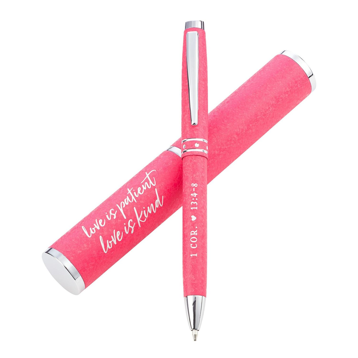 Pen-Love Is Patient-Pink W/Case