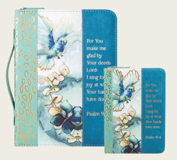 Bible Cover: Watercolor Flower Bird, Large