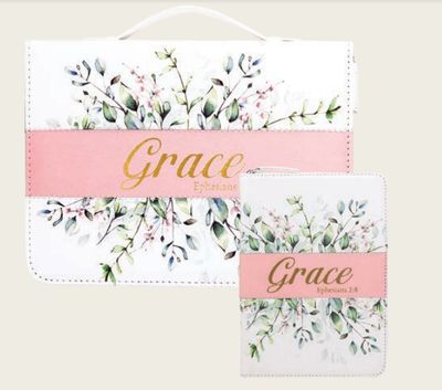 Bible Cover: Watercolor Flower Grace, 2X-Large