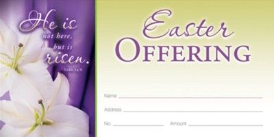 Easter - He is not here, Luke 24:6 (KJV) - Pkg 100 - Offering Envelope