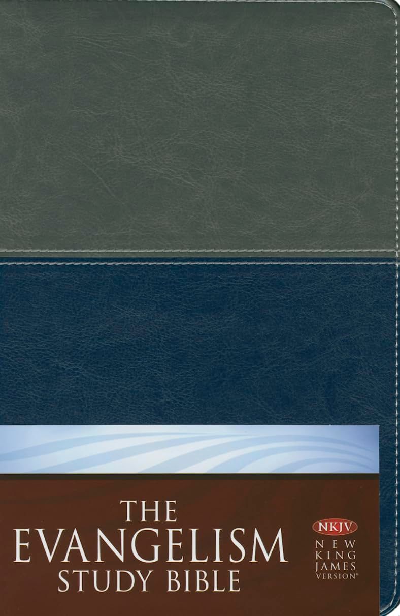 NKJV The Evangelism Study Bible-Gray/Blue Imitation Leather