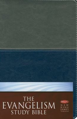 NKJV The Evangelism Study Bible-Gray/Blue Imitation Leather