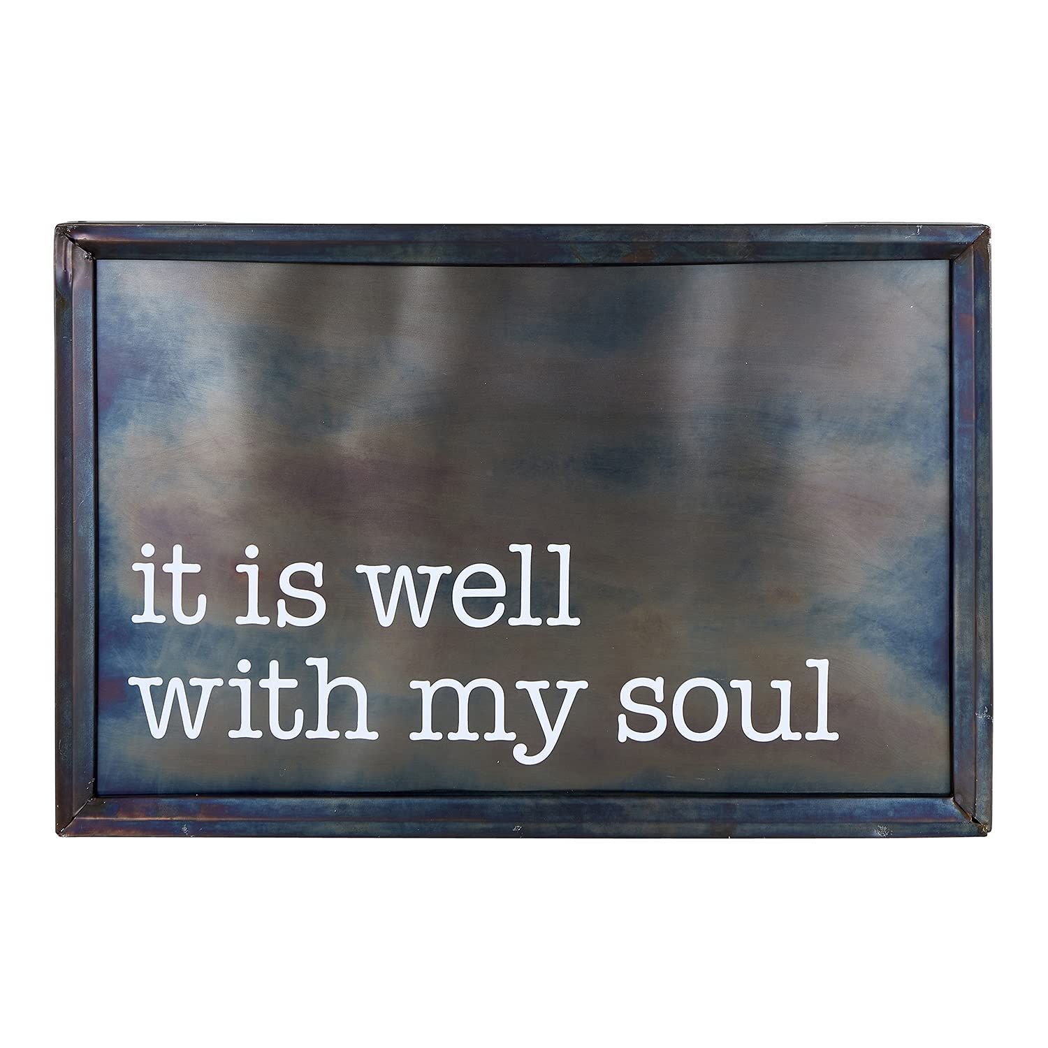 Creative Brands Faithworks - Inspirational Rustic Metal Wall Art, 23 x 15-Inch, It is Well - Small