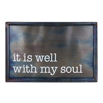 Creative Brands Faithworks - Inspirational Rustic Metal Wall Art, 23 x 15-Inch, It is Well - Small