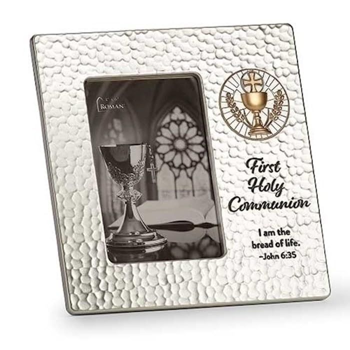 Giftware by Roman Inc, Communion Collection, Photo Frame 4x6, 9"H, I Am The Bread of Life (John 6:35)