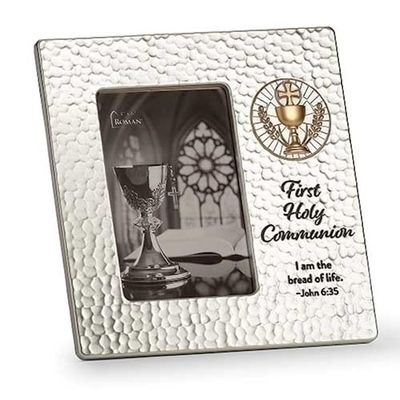 Giftware by Roman Inc, Communion Collection, Photo Frame 4x6, 9"H, I Am The Bread of Life (John 6:35)