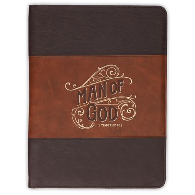 Padfolio-Two-Tone Brown Man Of God 1 Tim. 6:11