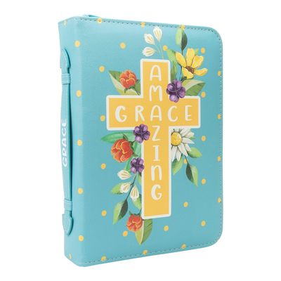 Bible Cover: Amazing Grace W/ Cross, Large