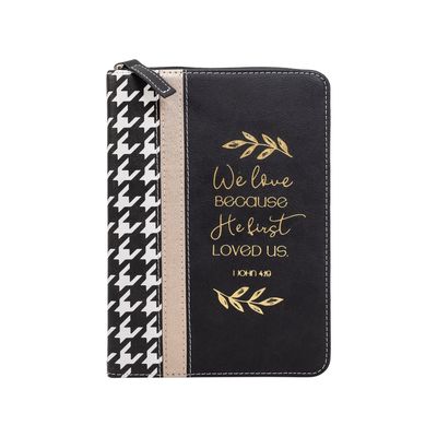 Zippered Journal: Houndstooth w/ Gold