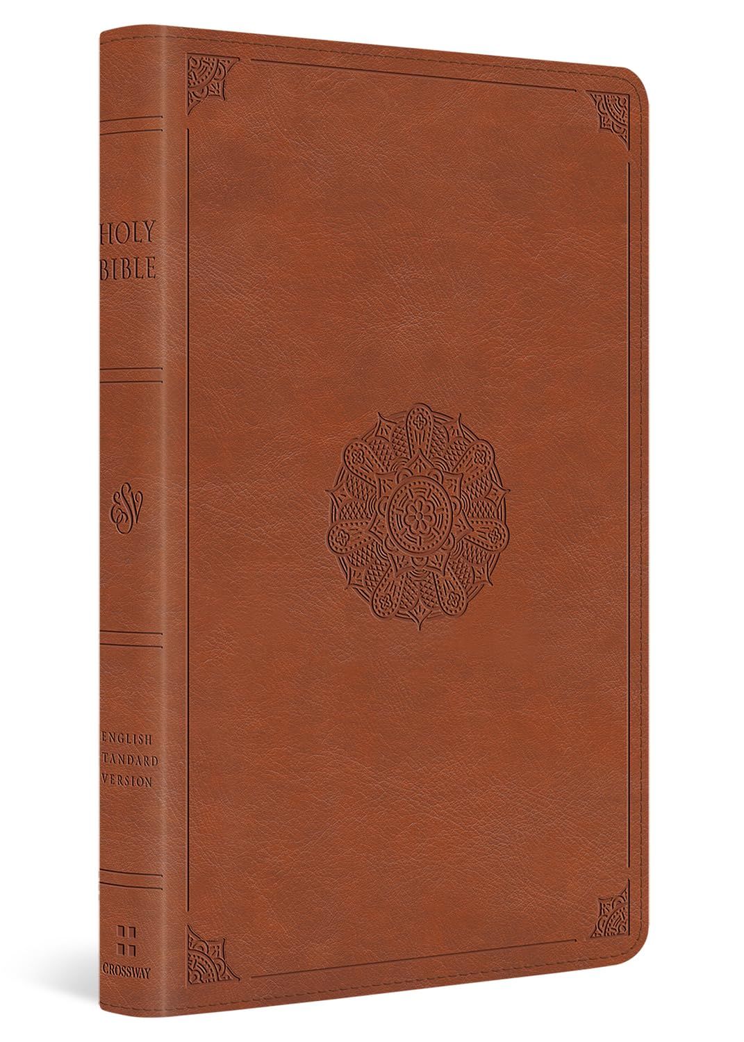 ESV Large Print Thinline Bible (TruTone, English Saddle, Emblem Design): Holy Bible, English Standard Version