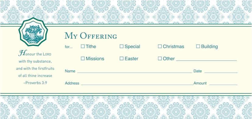 Envelope: My Offering - Bill-Size (Box of 100): Proverbs 3:9 (KJV)