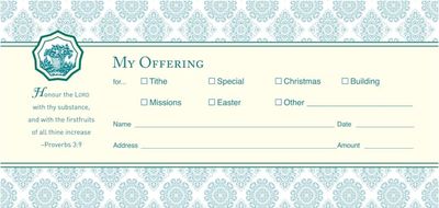 Envelope: My Offering - Bill-Size (Box of 100): Proverbs 3:9 (KJV)