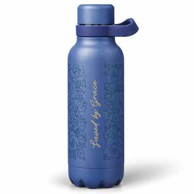 CAG Pray Without Ceasing Plum Floral Stainless Steel Water Bottle