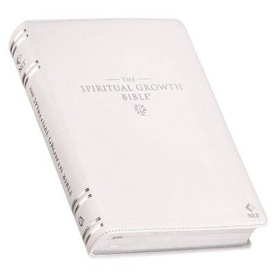 The Spiritual Growth Bible, Study Bible, NLT - Premium Full Grain Leather, White