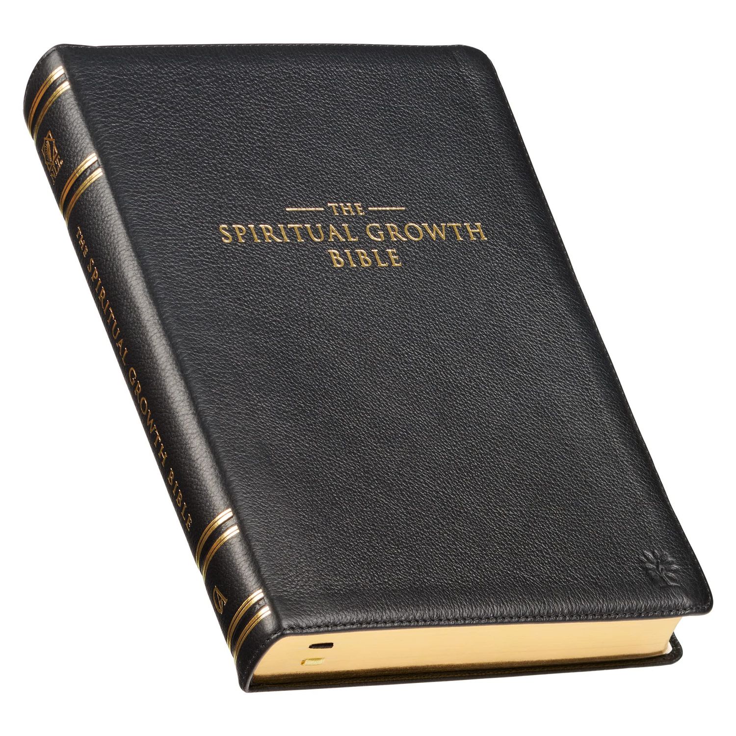 The Spiritual Growth Bible, Study Bible, NLT - Premium Full Grain Leather, Black