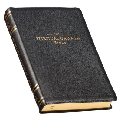 The Spiritual Growth Bible, Study Bible, NLT - Premium Full Grain Leather, Black