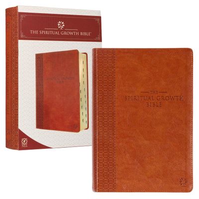 The Spiritual Growth Bible, Study Bible, NLT - Faux Leather, Saddle Tan