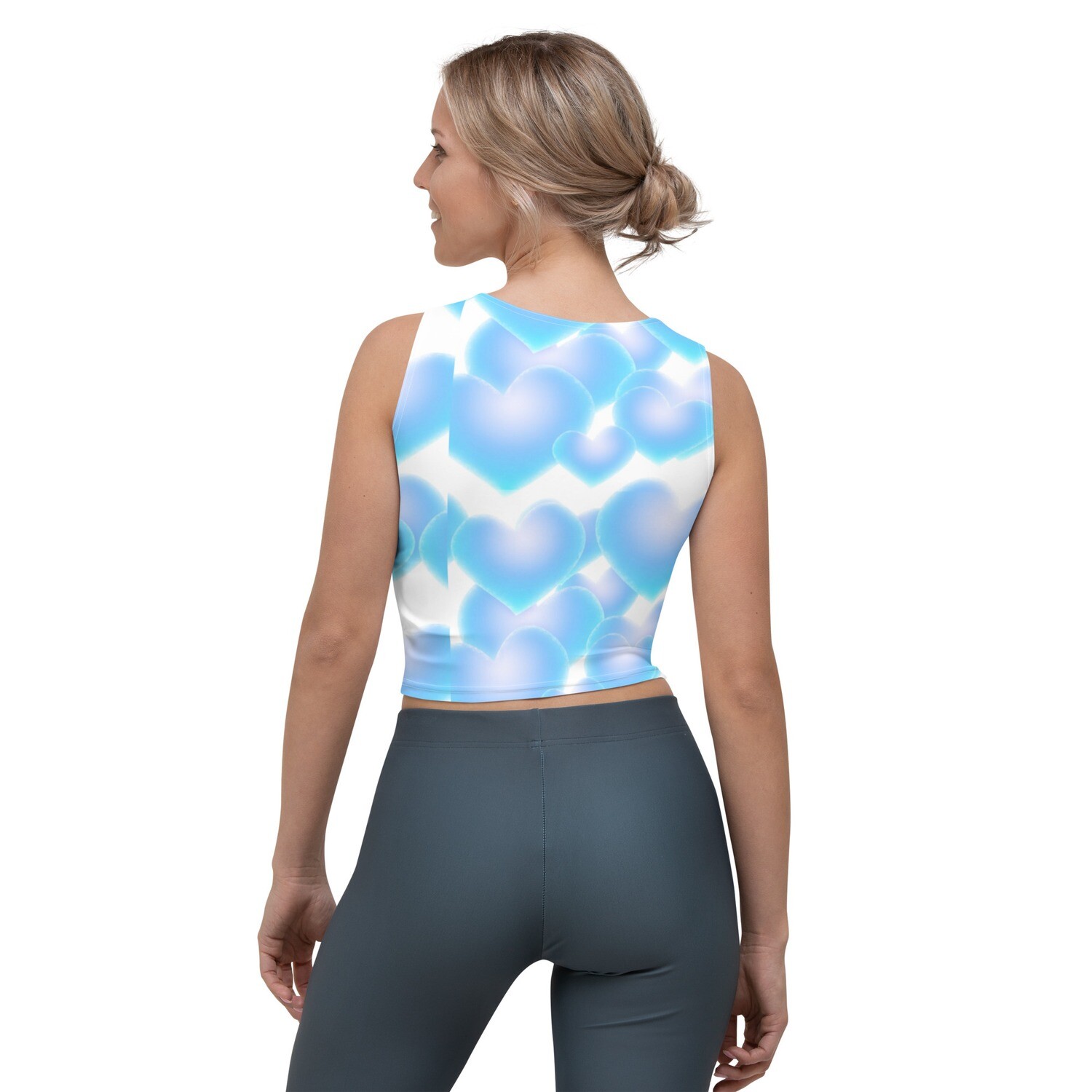 Blue Hearts Crop Top, Size: XS