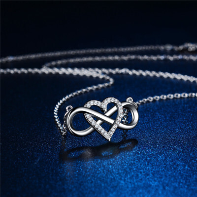 Infinity Heart Tie Pendant Necklace