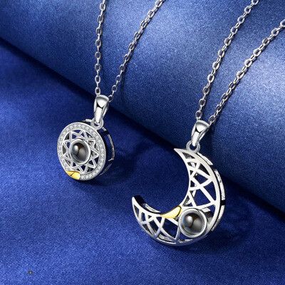 Moon and Sun, I Love you projection Necklaces.