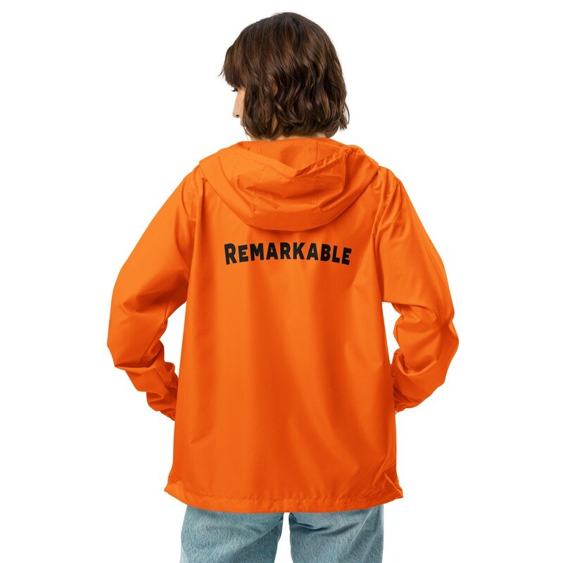 Unisex lightweight zip up windbreaker psalm 139:14  Front and Back