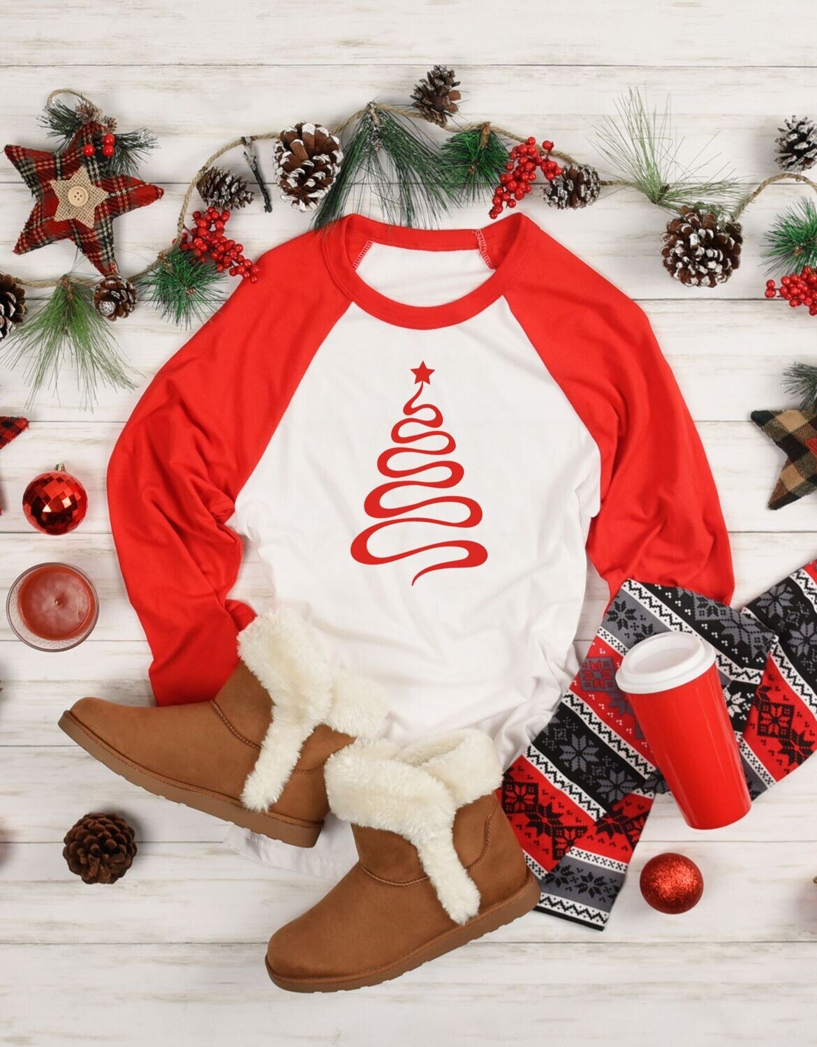 Raglan Christmas Tree Shirts