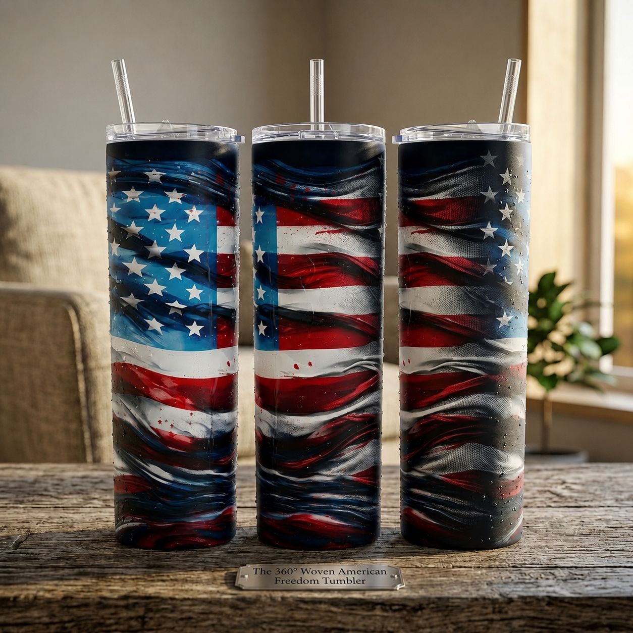 The Patriot Wave 20oz Skinny Tumbler – Bold Artistry Meets All-Day Insulation