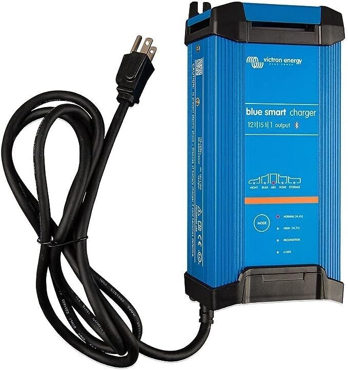 Victron Energy Blue Smart IP22 12-Volt 15 amp 120VAC, Single Output Battery Charger NEMA 5-15, Bluetooth