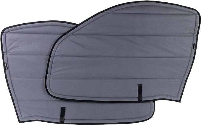 VanEssential Designed for RAM Promaster Insulated Blackout Front Door Window Covers for Van Years 2014 to Current Model (Pair) - Charcoal Gray