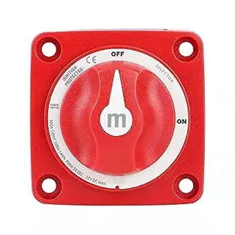 Wenyrich Battery Switch，300A M Series Power Single Circuit Switch Waterproof for Marine, Boat On/Off Red