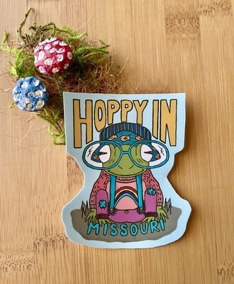 Hoppy in Missouri Sticker, the Frog