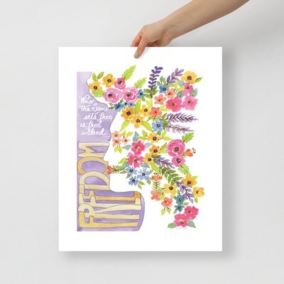 Freedom Poster Who the Son Sets Free Floral Bouquet Woman