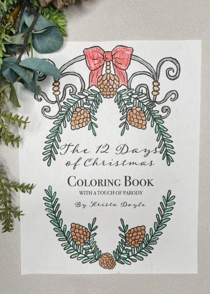 The Twelve Days of Christmas Coloring Book for Family Fun Digital Download