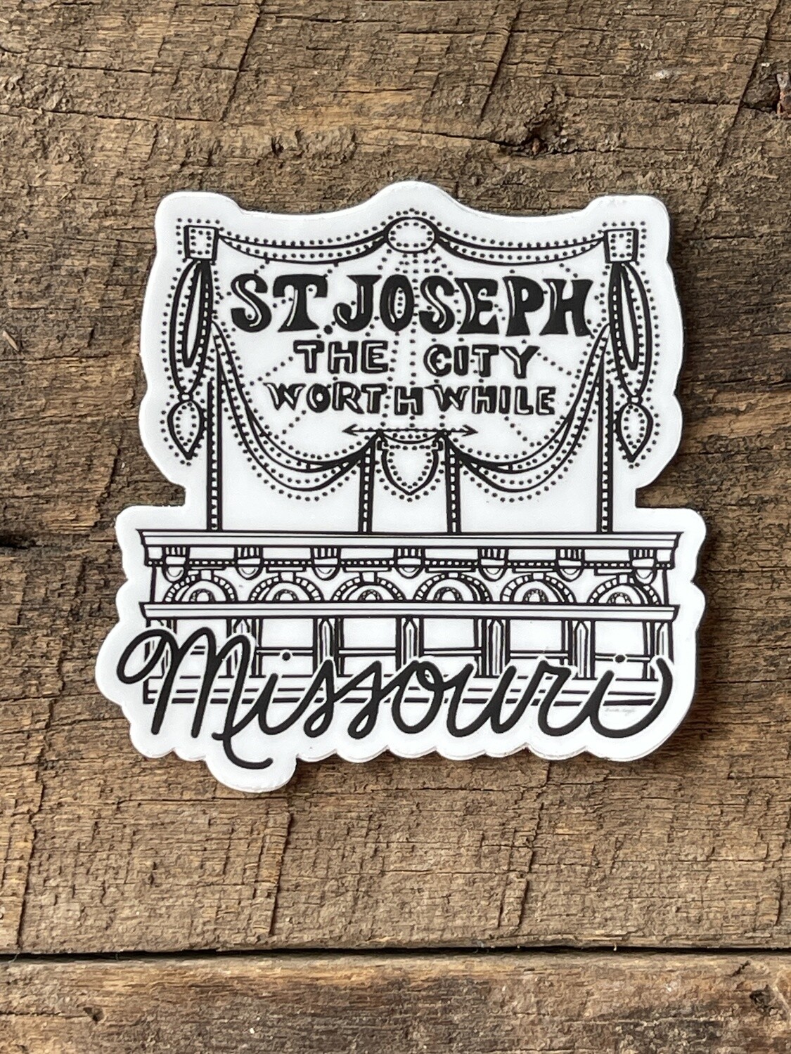 St. Joseph the City Worthwhile Sticker Hand drawn by Krista Doyle